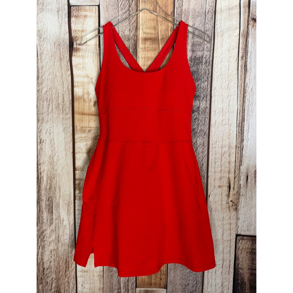 Fabletics Define Performance Dress Classic Mini Heated Red Tennis Golf Large NWT